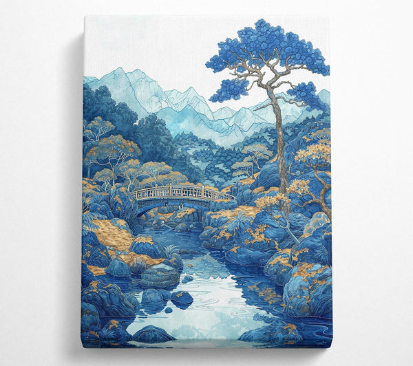  A Canvas Print of Azure Bridge Serenity Canvas Wall Art