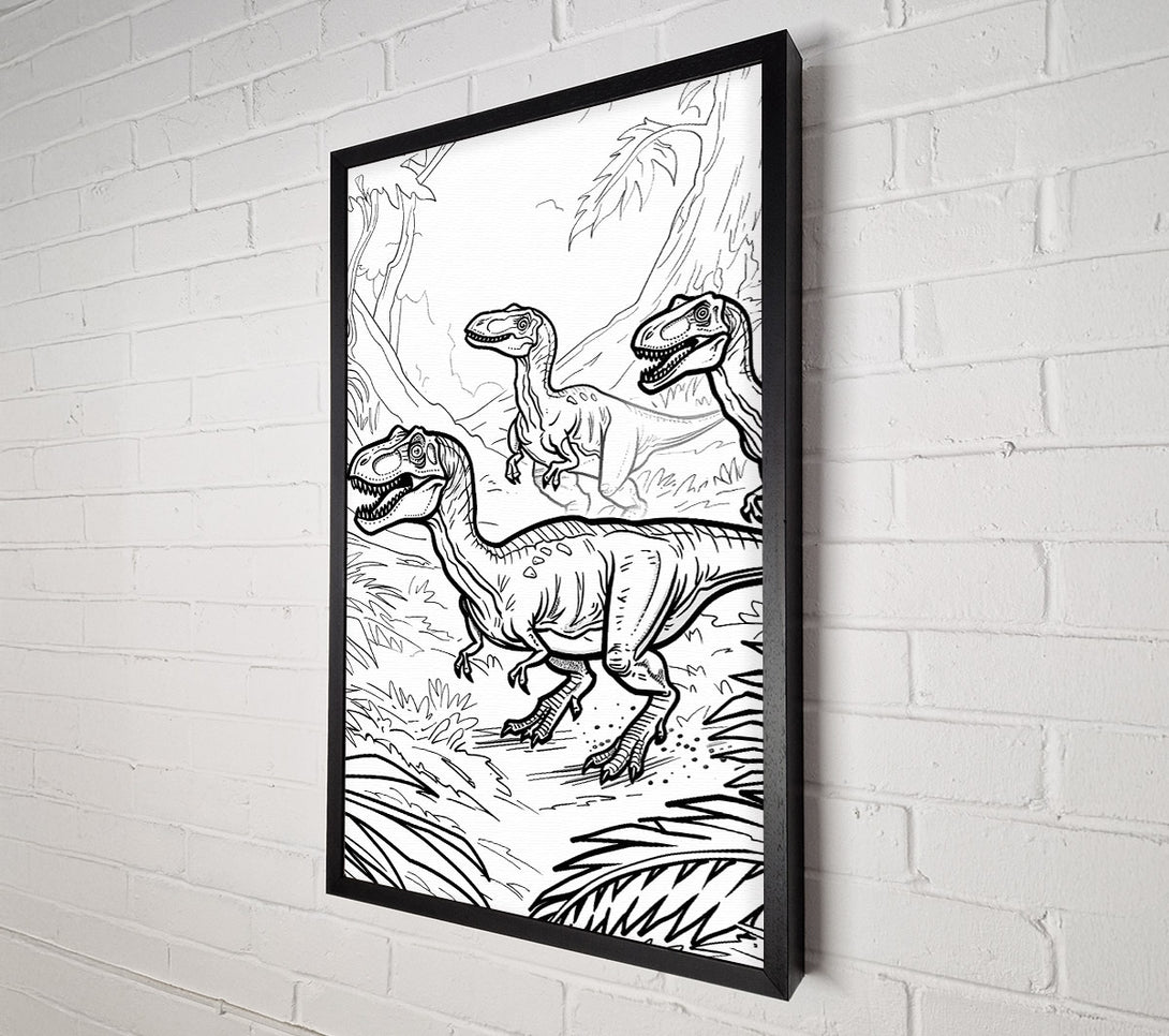  A Canvas Print of Green Jurassic Hunt Canvas Art
