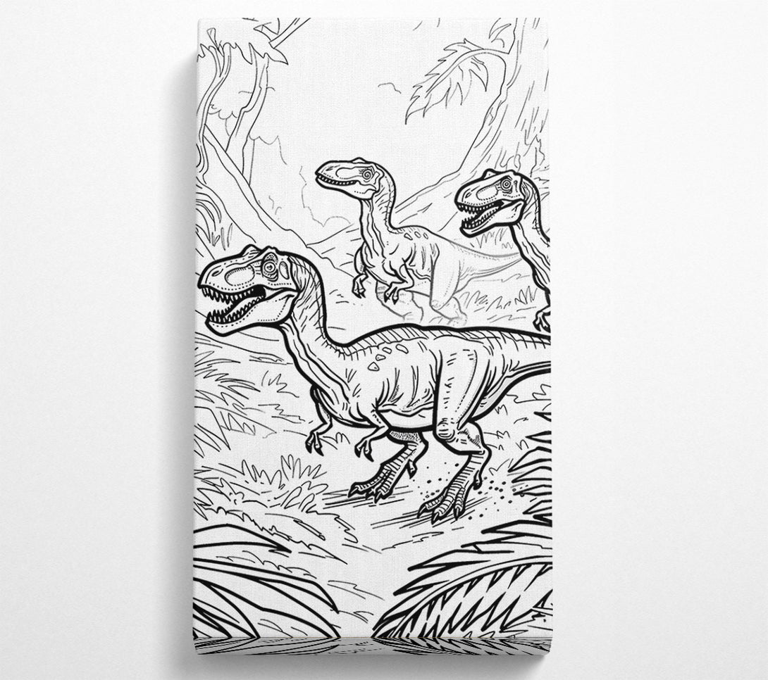  A Canvas Print of Green Jurassic Hunt Canvas Art