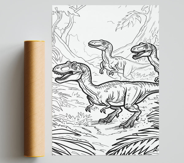 Green Jurassic Hunt Print