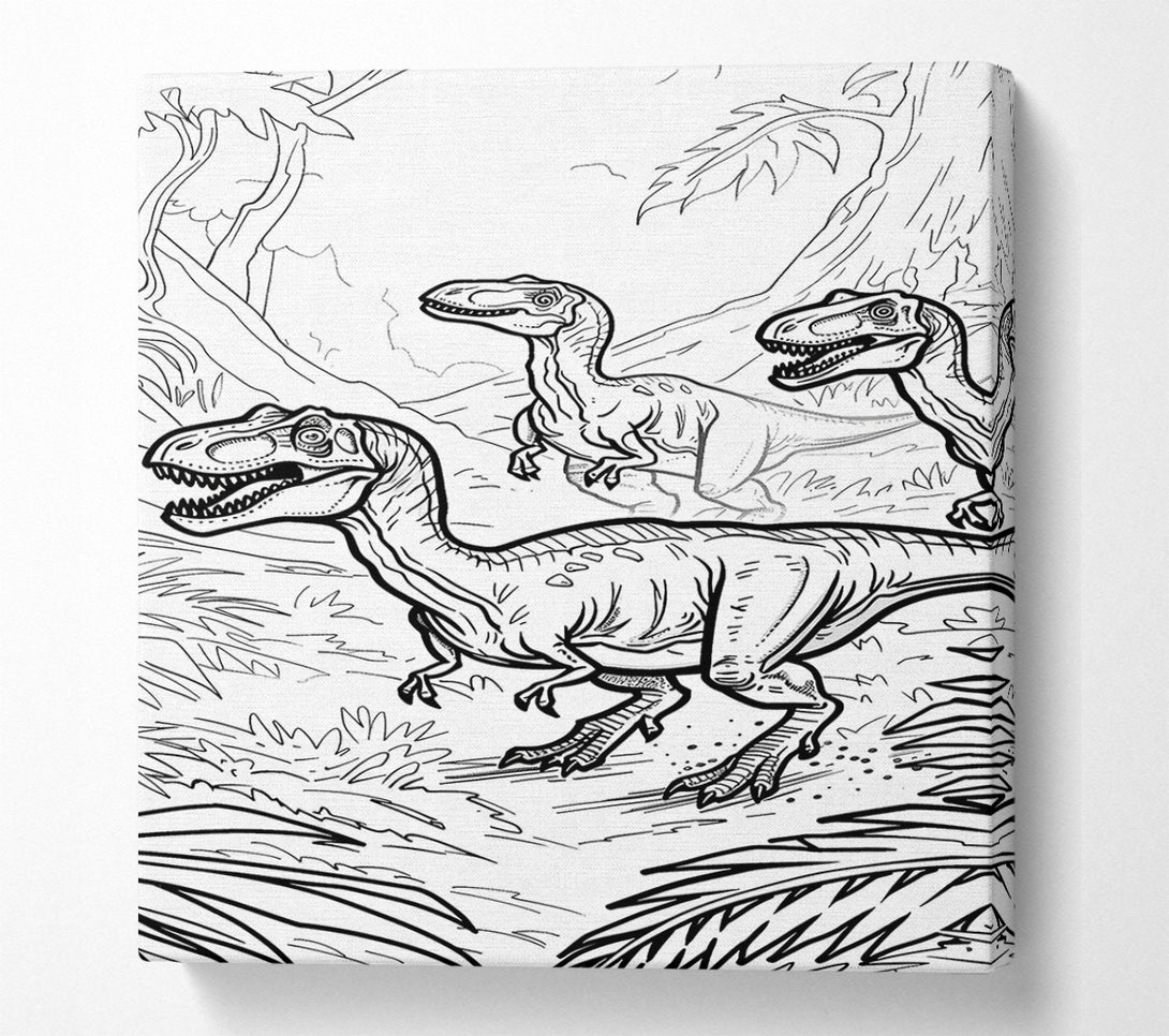  A Canvas Print of Green Jurassic Hunt Canvas Art