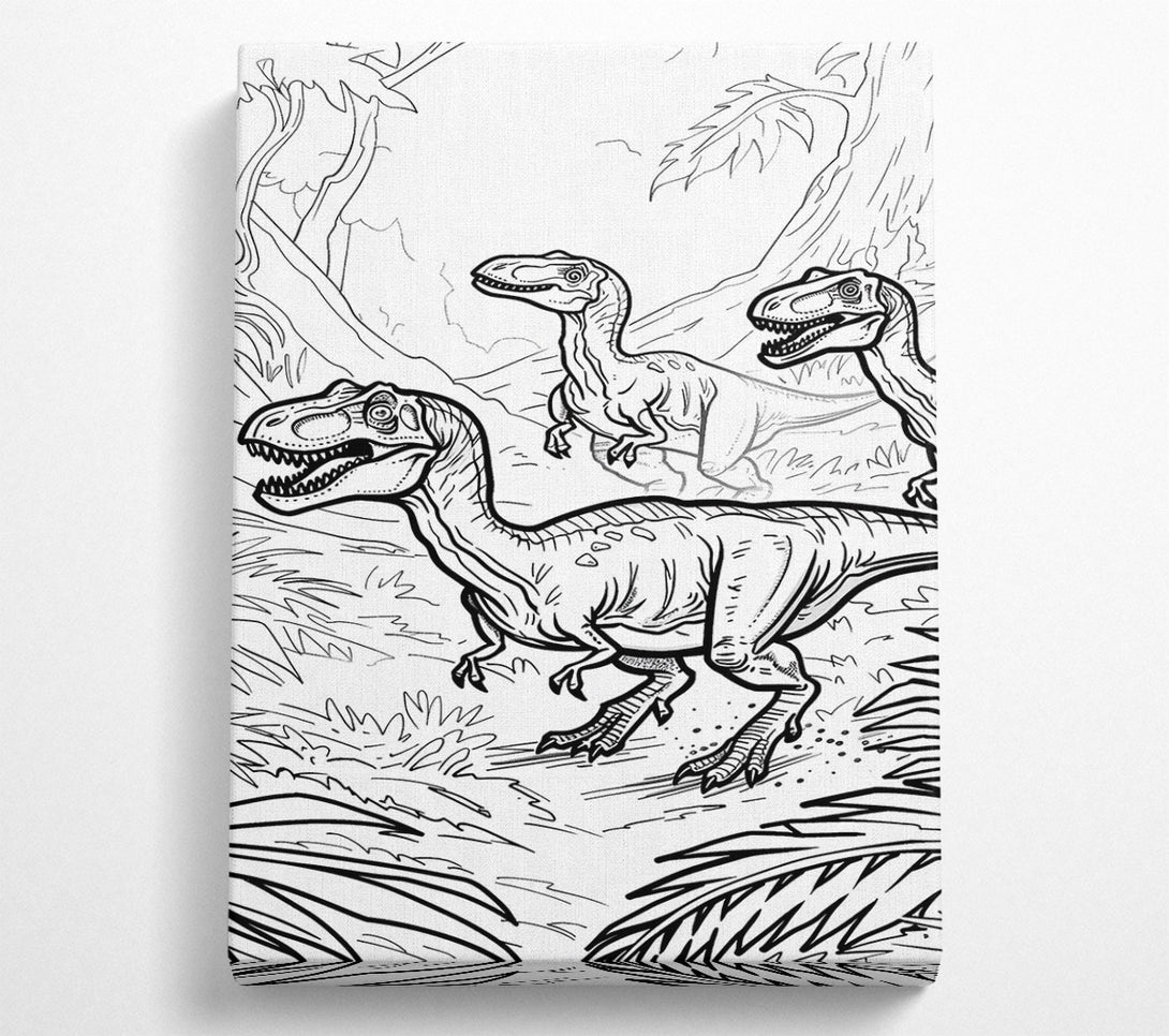  A Canvas Print of Green Jurassic Hunt Canvas Art