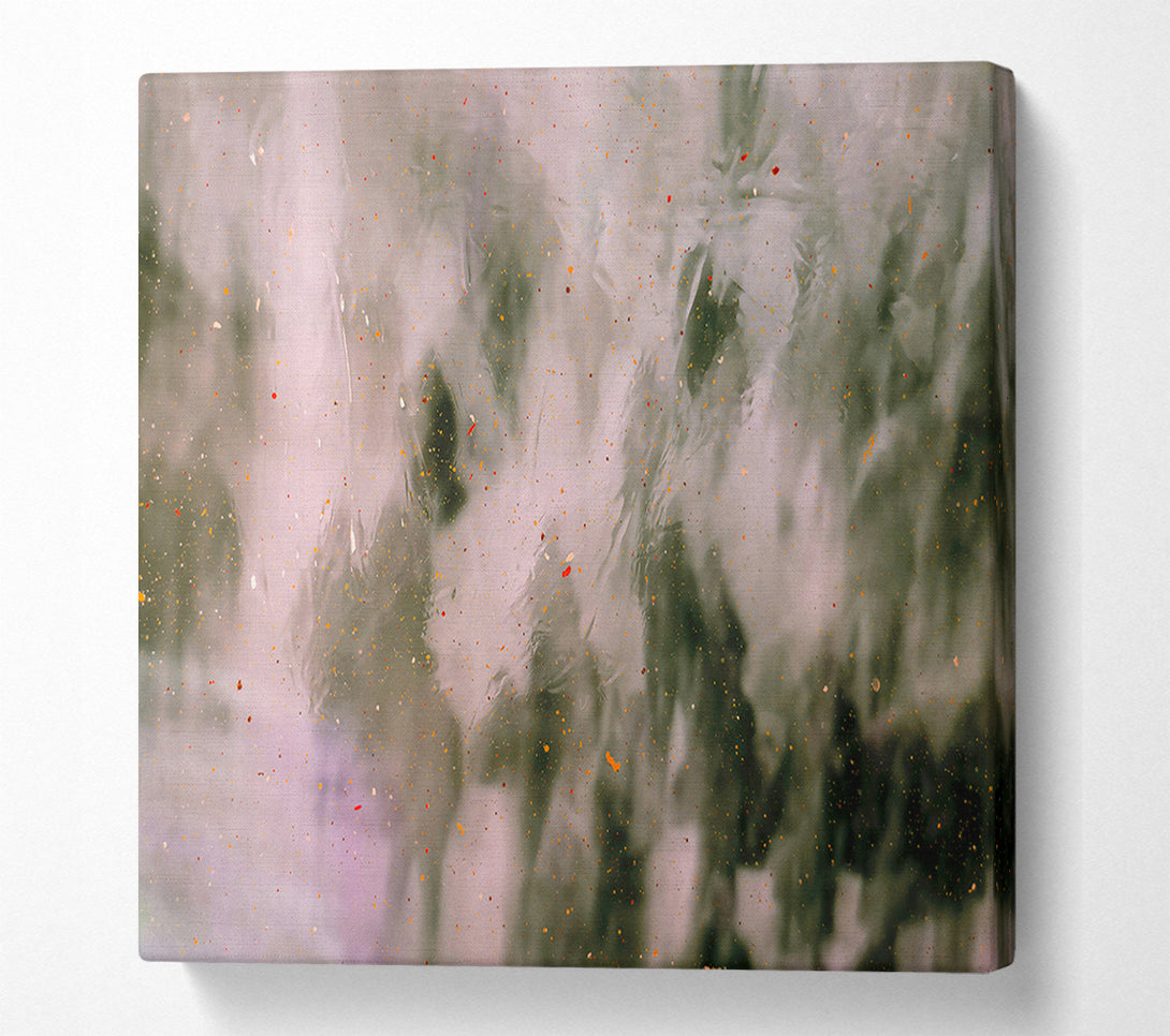 A Canvas Print of Silver And Green Specks Canvas Art