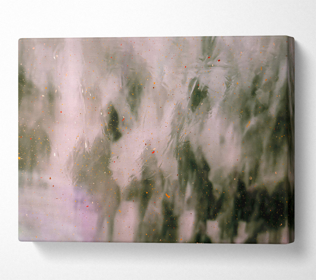  A Canvas Print of Silver And Green Specks Canvas Art
