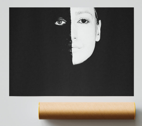 White & Black Portrait Print