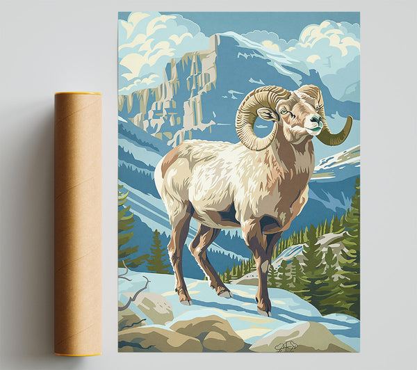 Blue Mountain Ram Poster