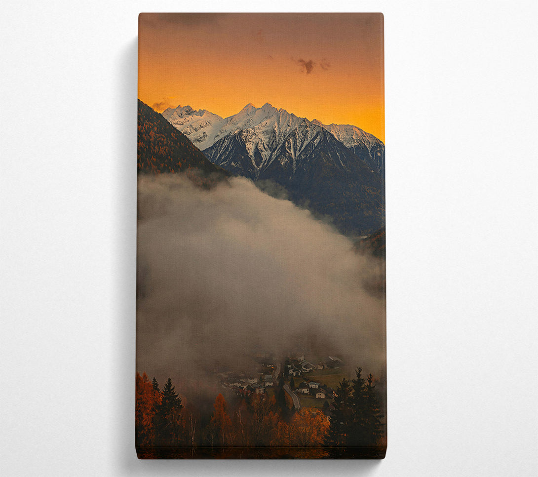  A Canvas Print of Orange Dawn Over Peaks Canvas Art