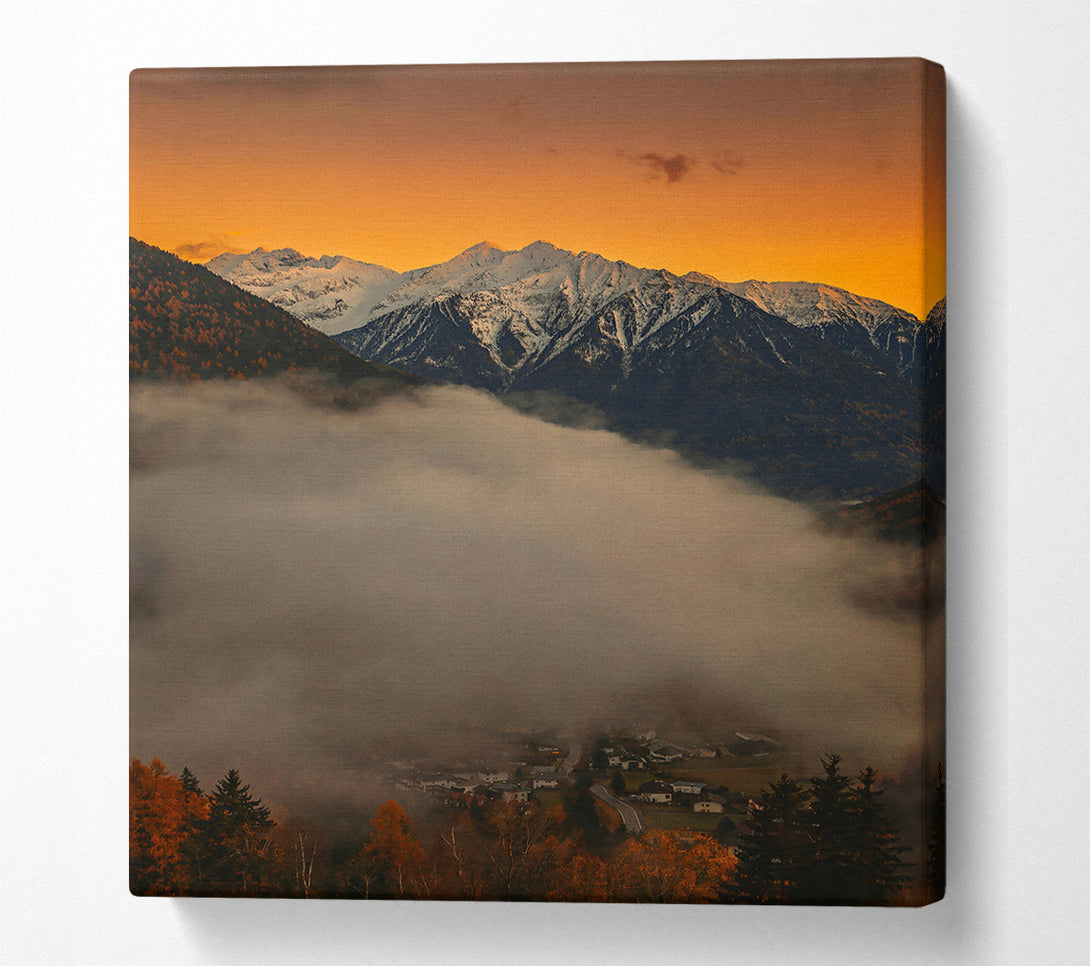  A Canvas Print of Orange Dawn Over Peaks Canvas Art