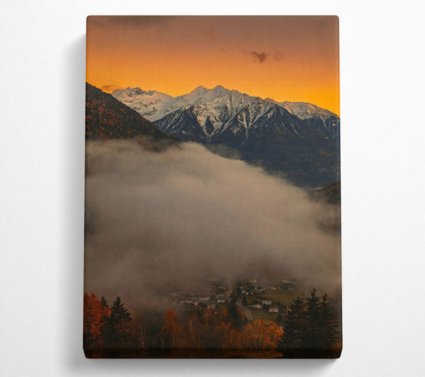 A Canvas Print of Orange Dawn Over Peaks Canvas Art