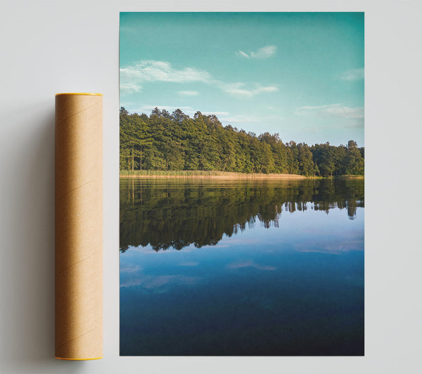 Azure Lake Reflections Poster