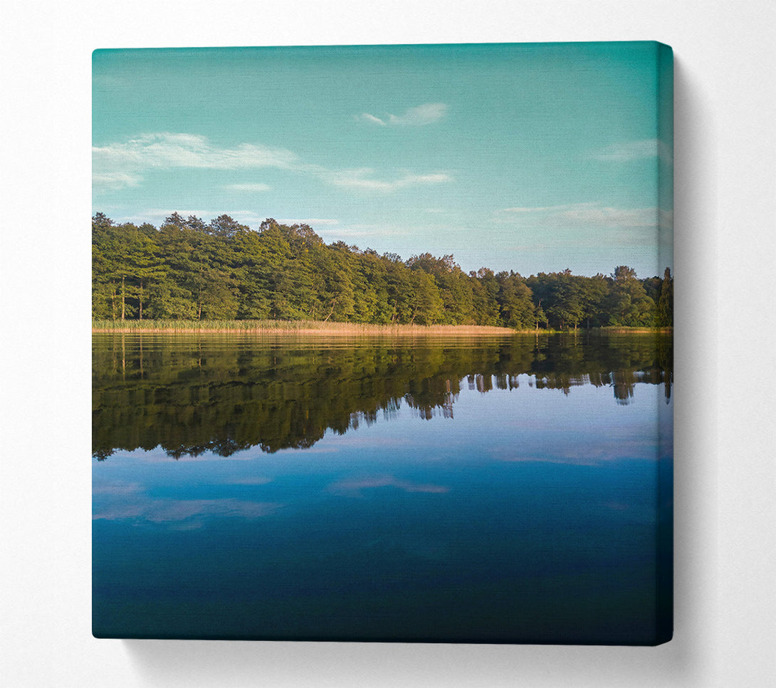  A Canvas Print of Azure Lake Reflections Canvas Art