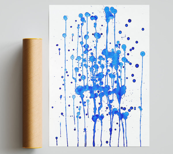 Azure Splashes Of Rain Giclee Print