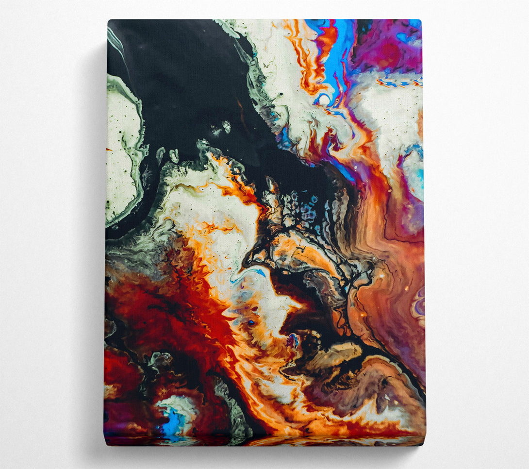  A Canvas Print of Orange Abstract Swirls Canvas Print