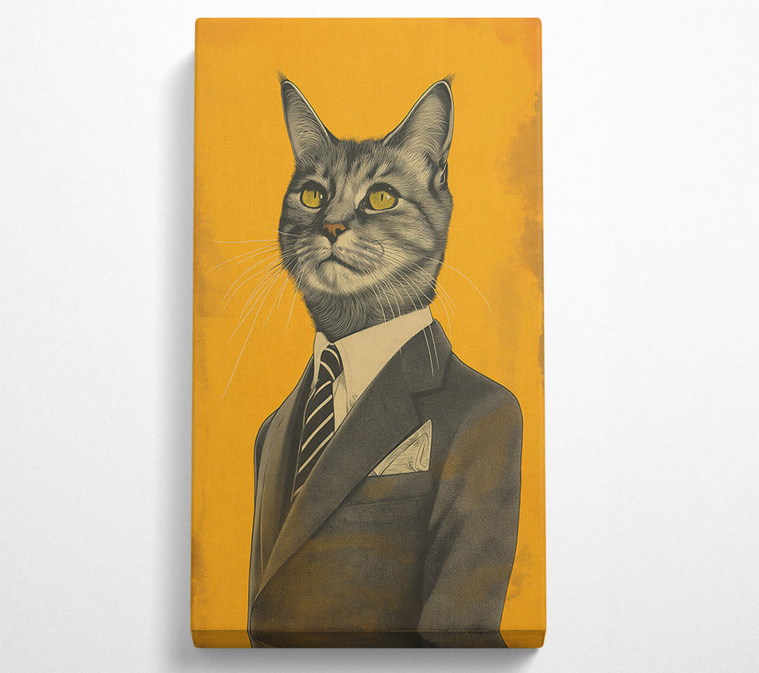  A Canvas Print of Golden Feline Suave Canvas Print