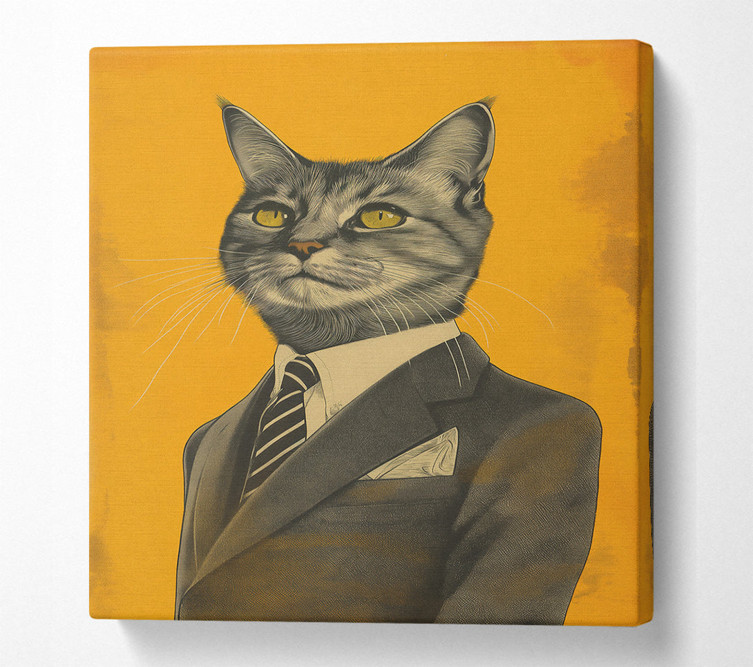  A Canvas Print of Golden Feline Suave Canvas Print