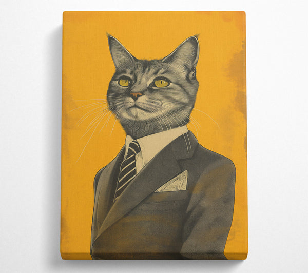  A Canvas Print of Golden Feline Suave Canvas Print