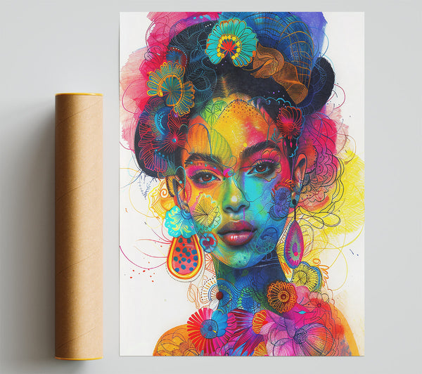 Blue Floral Bloom Poster