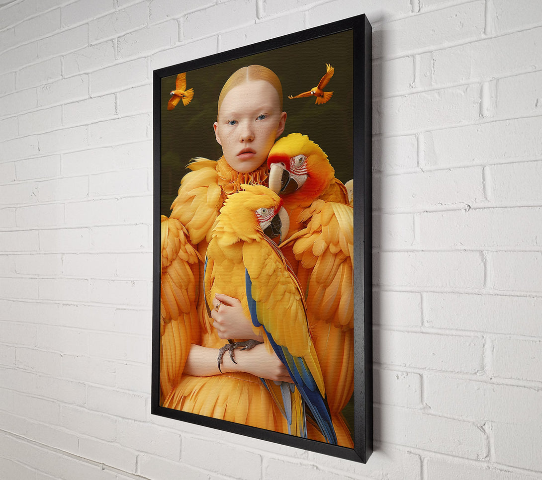  A Canvas Print of Golden Embrace Of Birds Canvas Print