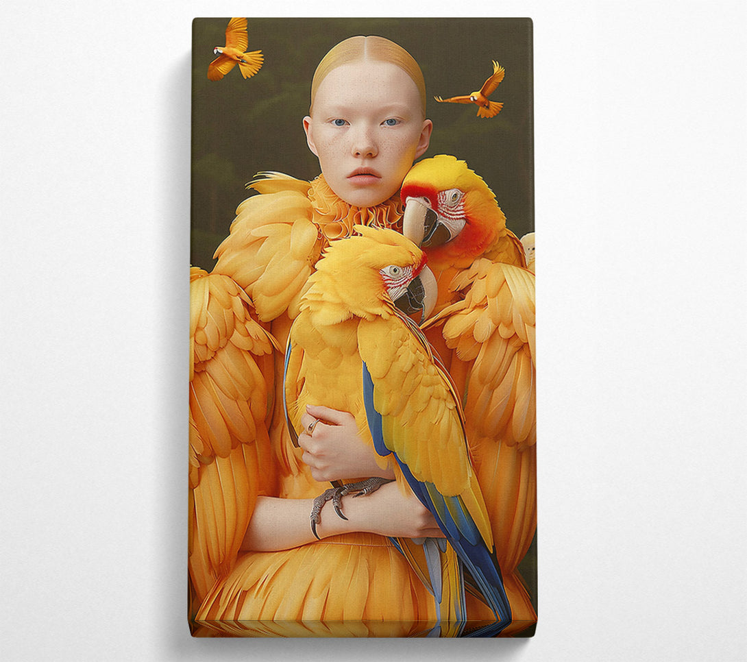  A Canvas Print of Golden Embrace Of Birds Canvas Print