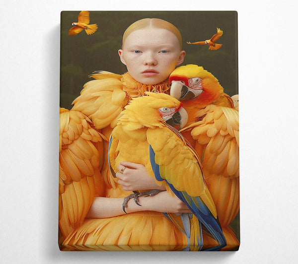  A Canvas Print of Golden Embrace Of Birds Canvas Print