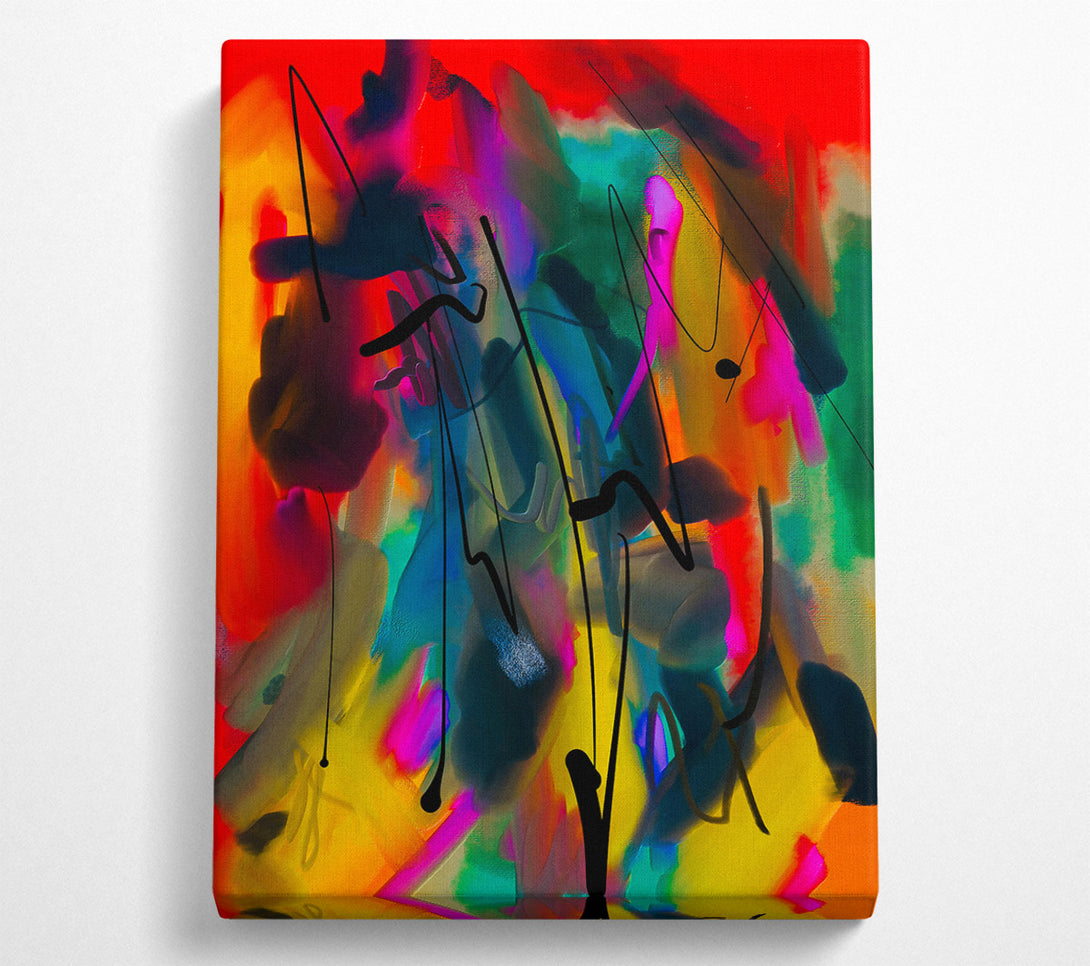  A Canvas Print of Crimson Abstract Symphony Canvas Art