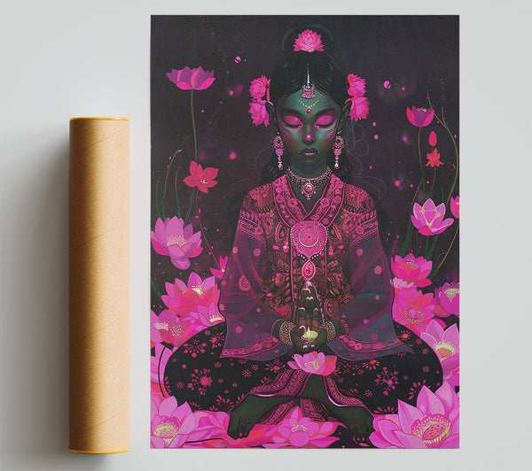 Pink Lotus Offering Print