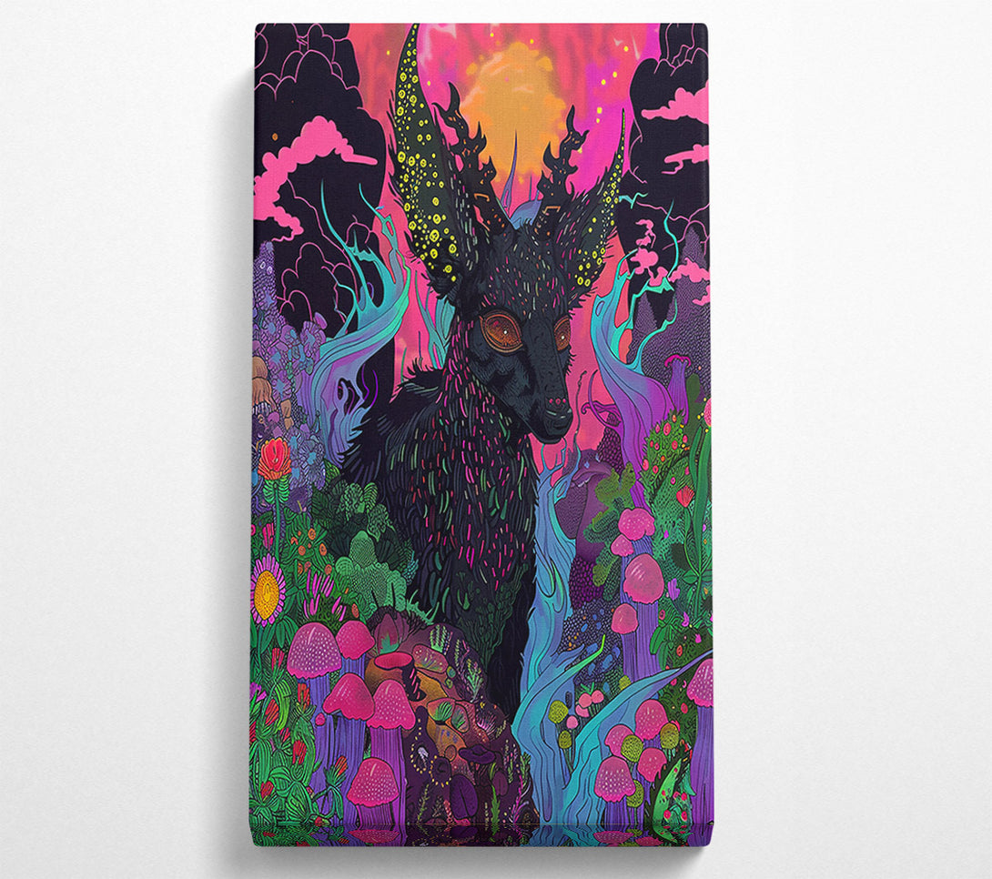  A Canvas Print of Black Fawn In Pink Dreams Canvas Wall Art