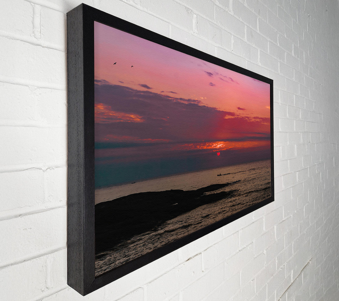  A Canvas Print of Crimson Sunset Sea Canvas Print