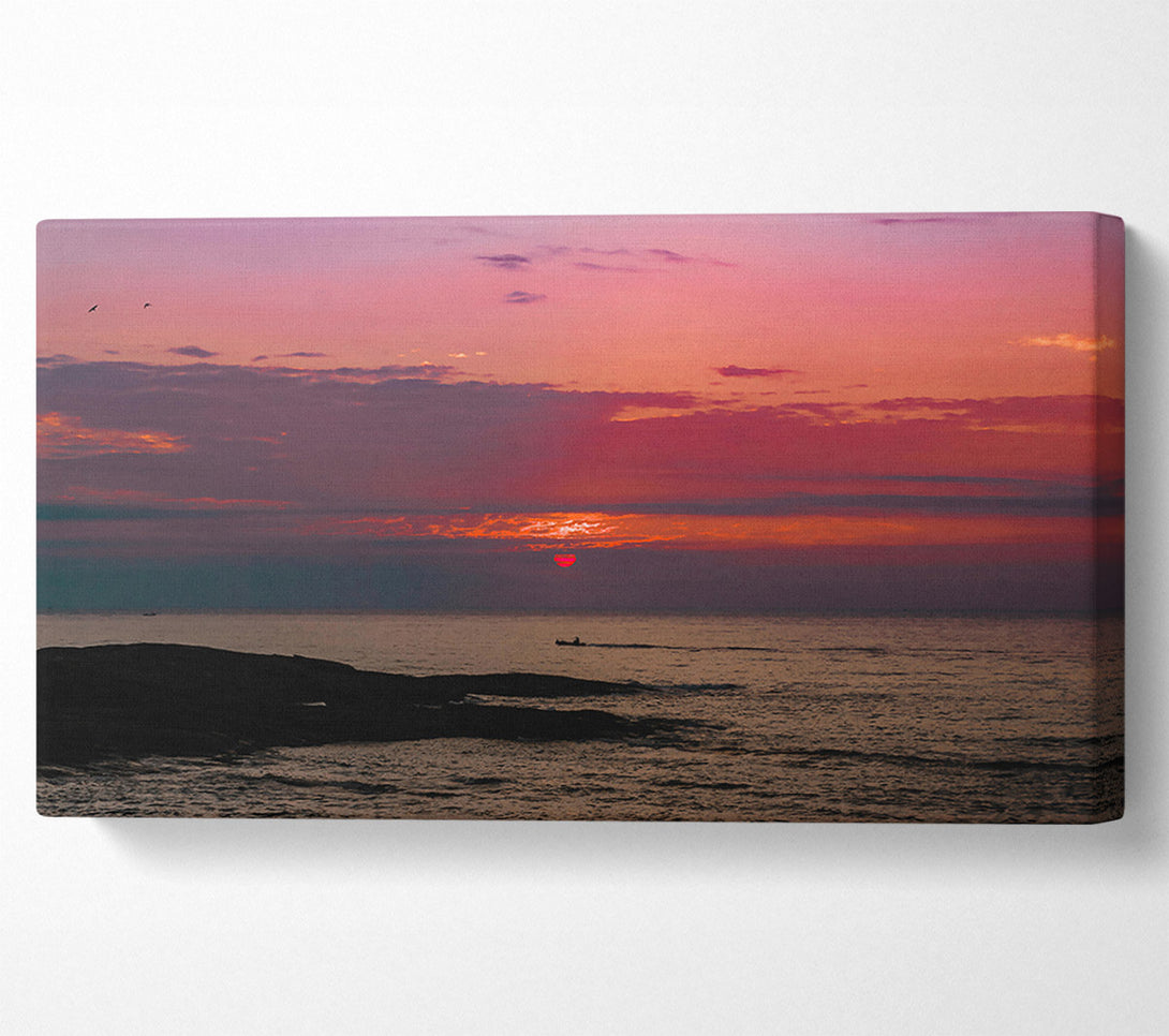  A Canvas Print of Crimson Sunset Sea Canvas Print