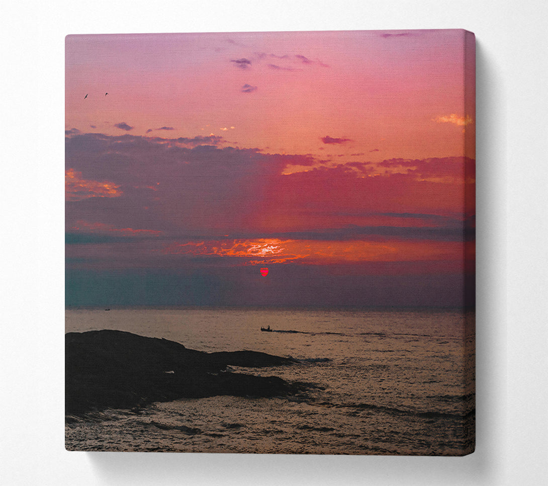  A Canvas Print of Crimson Sunset Sea Canvas Print