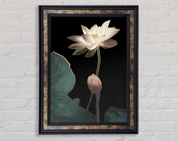 Walnut With Flower Framed Print