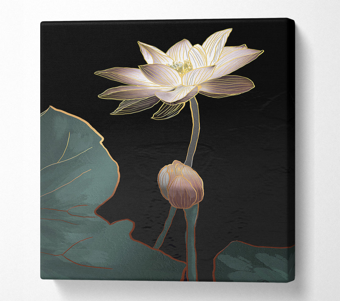  A Canvas Print of Black With Flower Canvas Art