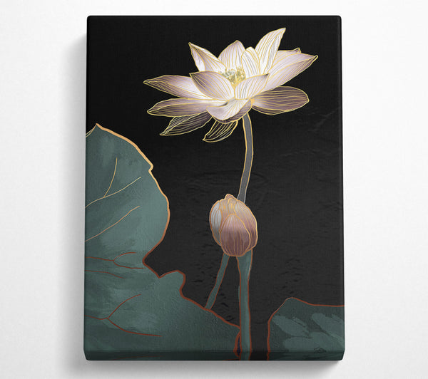  A Canvas Print of Black With Flower Canvas Art