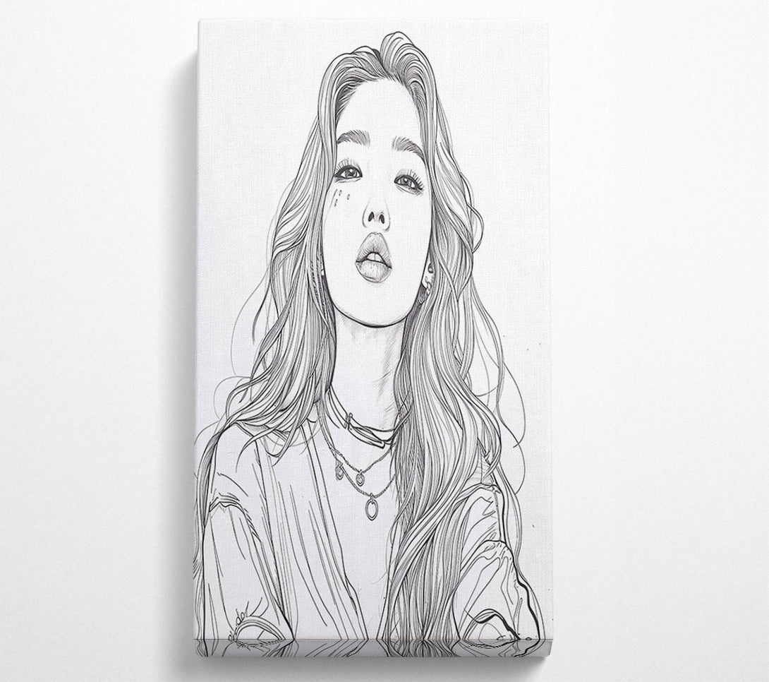  A Canvas Print of White Lines And Silver Canvas Wall Art