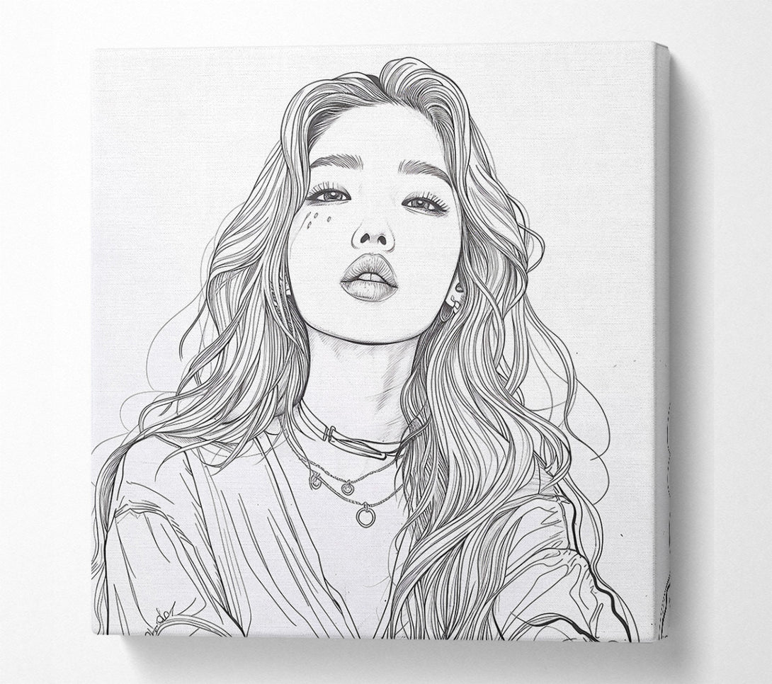  A Canvas Print of White Lines And Silver Canvas Wall Art