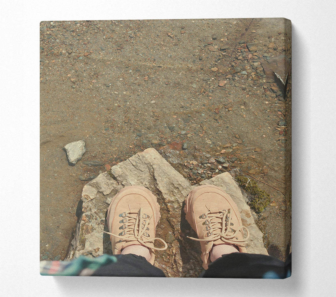  A Canvas Print of Tan Stone Steps Canvas Wall Art