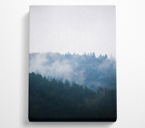  A Canvas Print of Blue Foggy Peaks Canvas Print