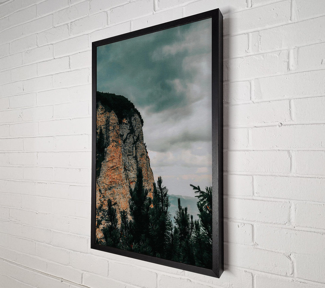  A Canvas Print of Gray Cliffside Pines Canvas Art