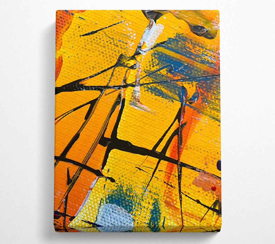  A Canvas Print of Golden Abstract Lines Canvas Art