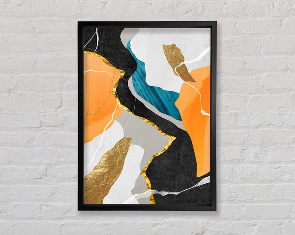 Black  Blue And Orange Framed Print