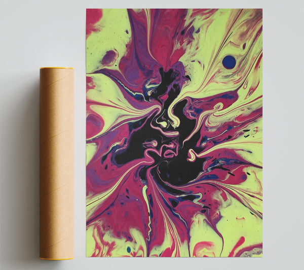 Electric Yellow Swirl Giclee Print