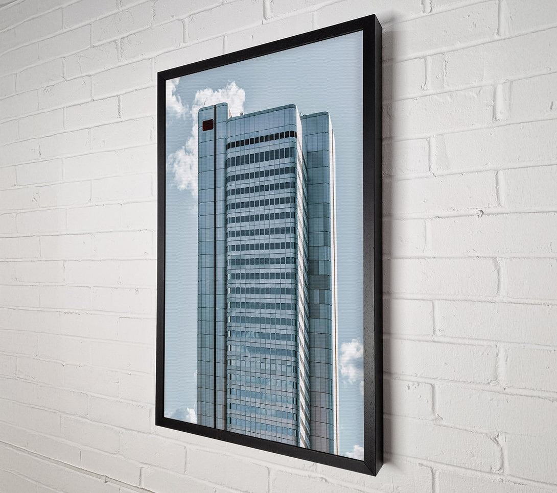 A Canvas Print of Azure Grid Skyscraper Canvas Print