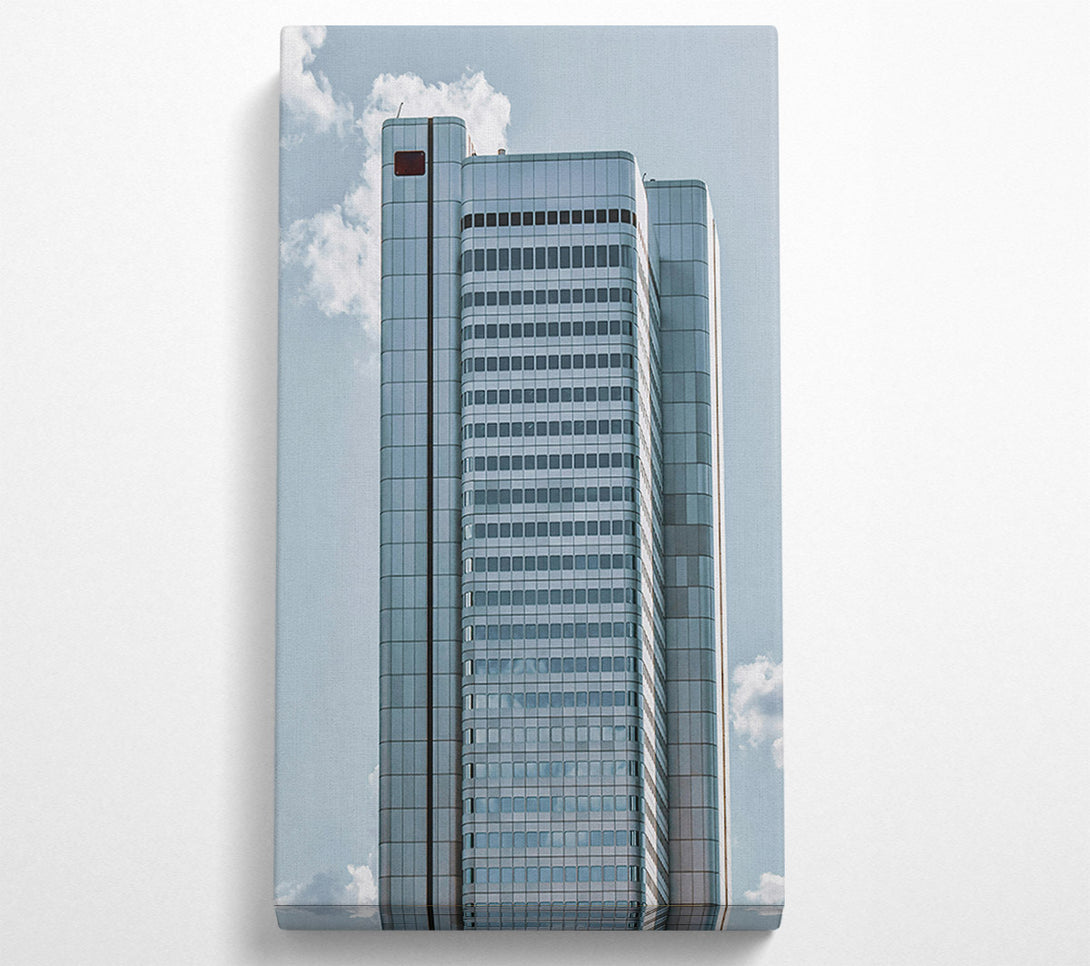  A Canvas Print of Azure Grid Skyscraper Canvas Print