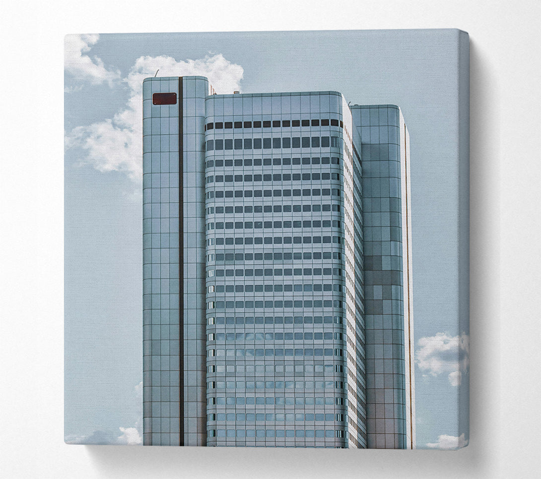  A Canvas Print of Azure Grid Skyscraper Canvas Print