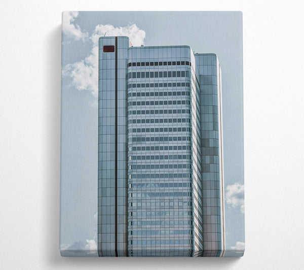  A Canvas Print of Azure Grid Skyscraper Canvas Print