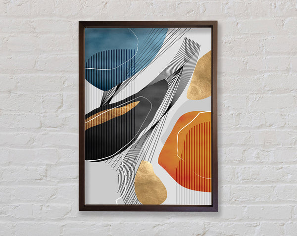 Walnut  Orange And Blue Framed Print