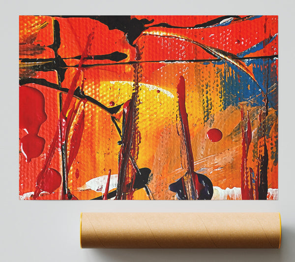Crimson And Gold Dance Print