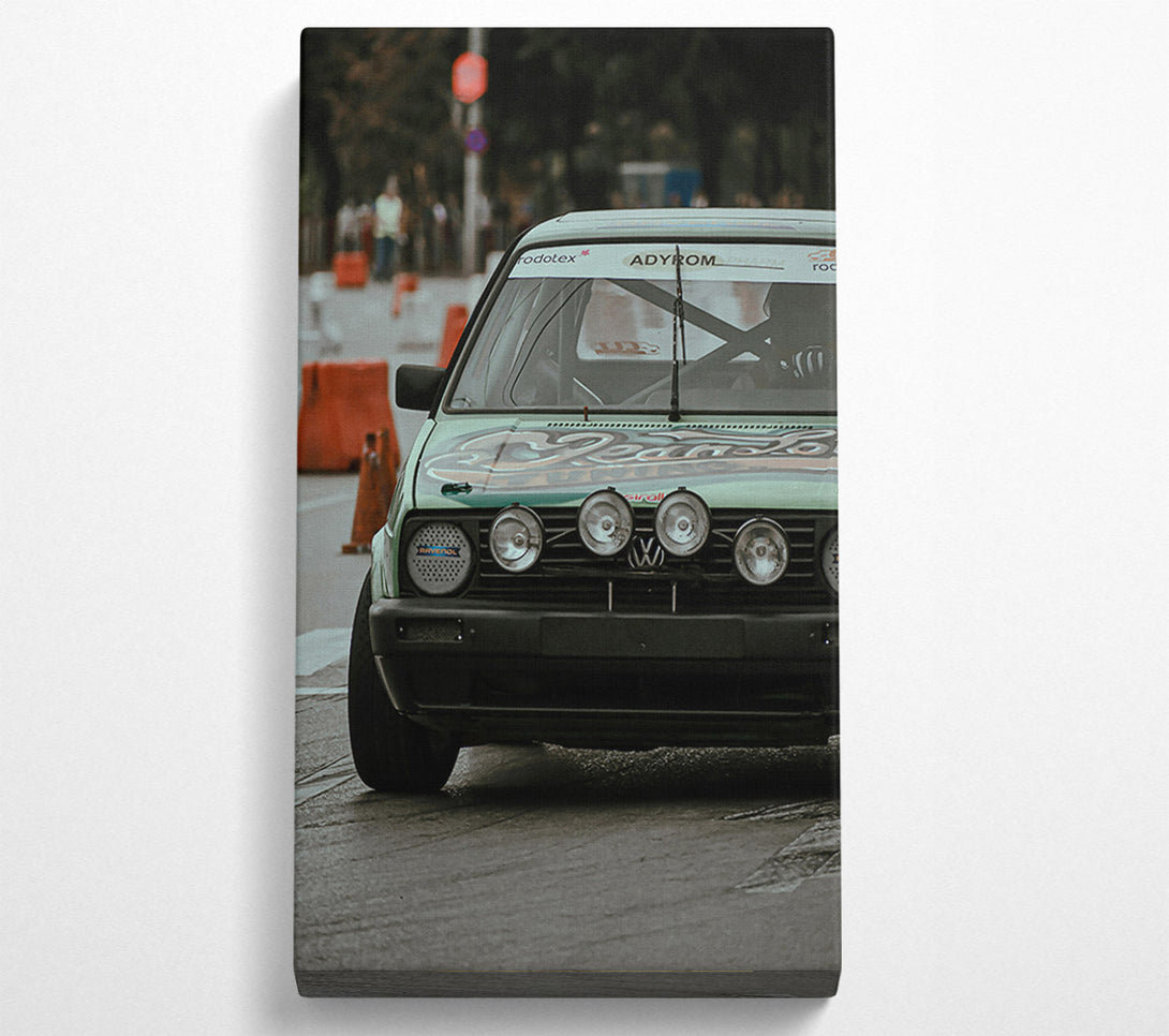  A Canvas Print of Green Vw Rally Car Canvas Wall Art