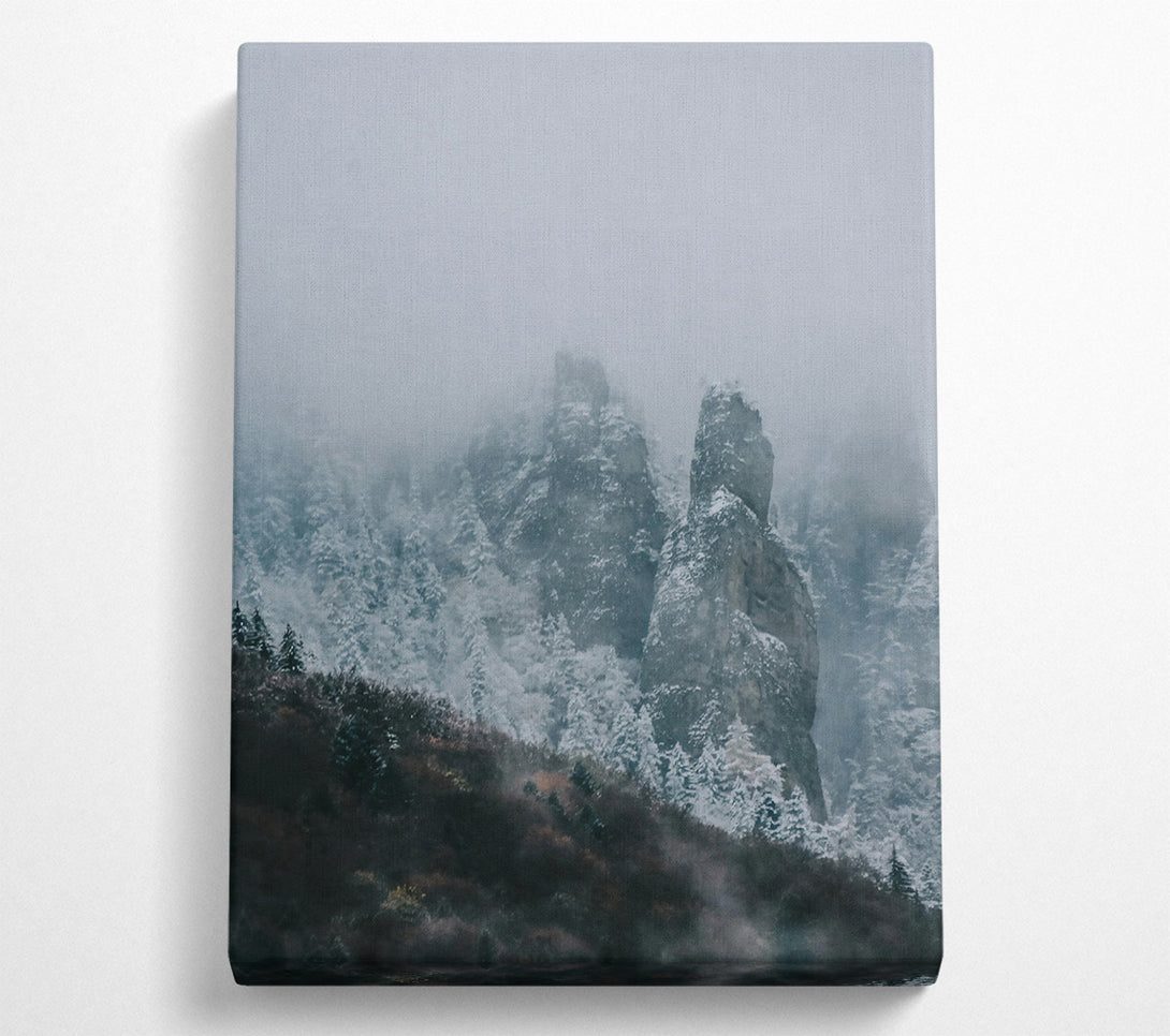  A Canvas Print of Grey Peaks In Fog Canvas Wall Art