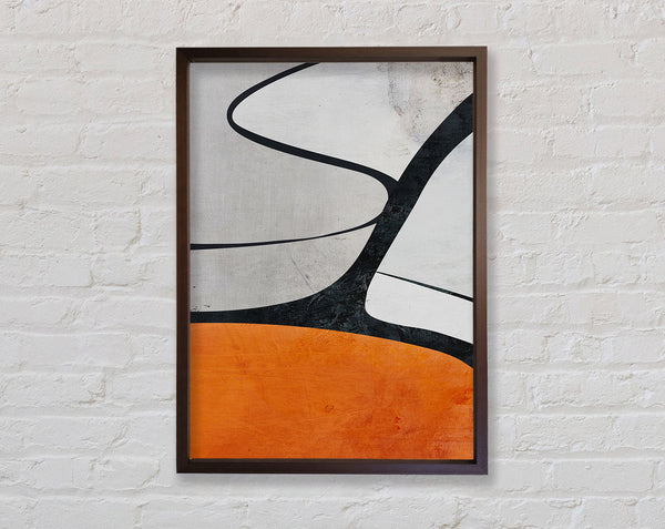 Walnut  Orange And Walnut Swirl Pattern Framed Print